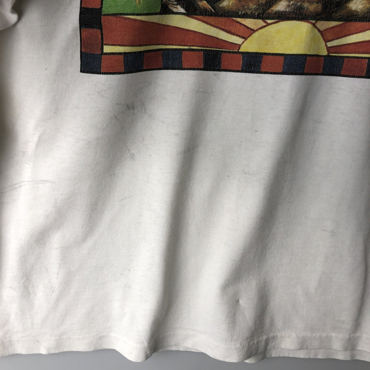 90'S Fish Print Animal T-Shirt, Men's XL (approx.), Vintage unclear white type Vintage Second Hand