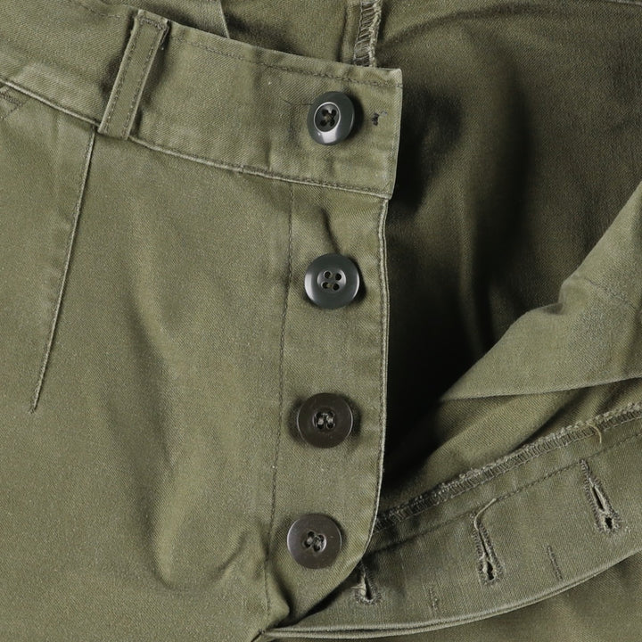 1980'S Dutch Army Military Cargo Pants, Size 74x75 (Men's W29 equivalent), Vintage cotton Khaki type Vintage Second Hand