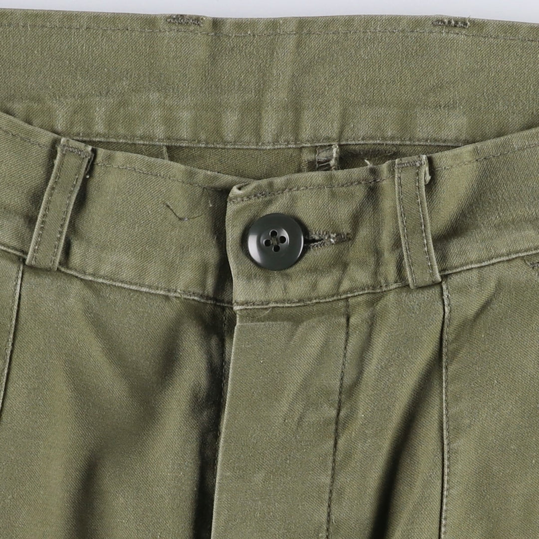 1980'S Dutch Army Military Cargo Pants, Size 74x75 (Men's W29 equivalent), Vintage cotton Khaki type Vintage Second Hand