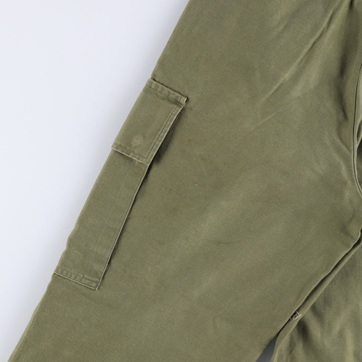 1980'S Dutch Army Military Cargo Pants, Size 74x75 (Men's W29 equivalent), Vintage cotton Khaki type Vintage Second Hand