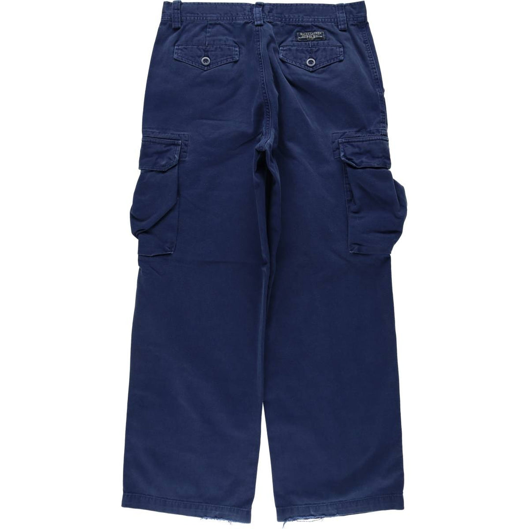 Ralph Lauren POLO by Ralph Lauren military cargo pants, men's size W32 (approx.) cotton navy blue type Vintage Second Hand
