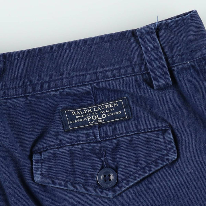 Ralph Lauren POLO by Ralph Lauren military cargo pants, men's size W32 (approx.) cotton navy blue type Vintage Second Hand