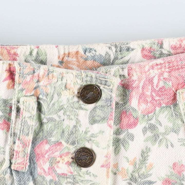 Wet Seal Floral Lace Cotton Shorts, Made in USA, Women's Size S (approx.) cotton ivory Vintage Second Hand