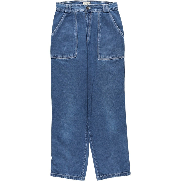 1990'S St. John's Bay denim painter pants, women's size L (equivalent to W28), vintage. cotton navy blue type Vintage Second Hand