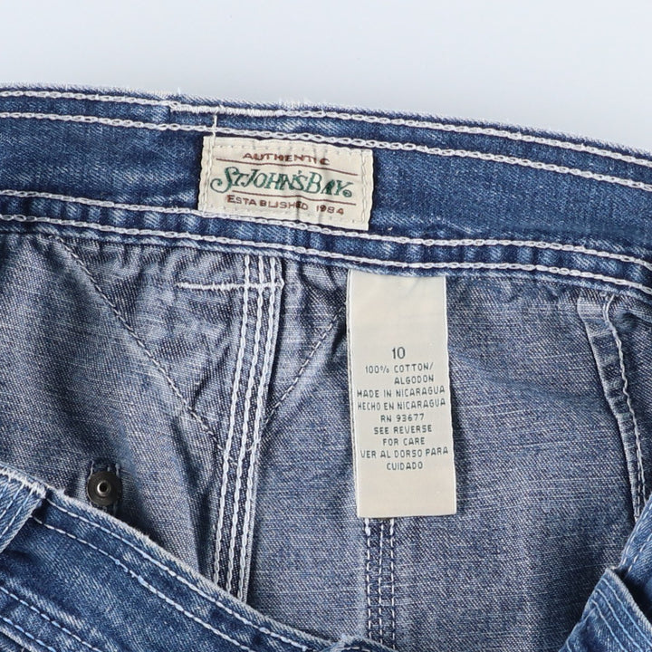1990'S St. John's Bay denim painter pants, women's size L (equivalent to W28), vintage. cotton navy blue type Vintage Second Hand