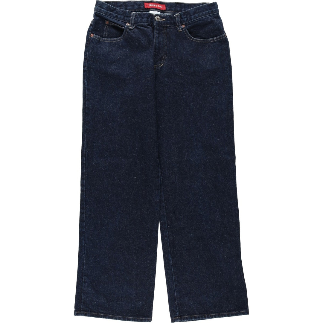 90s-00'S TRUST ME Dark Indigo Bootcut Denim Pants, Made in USA, Women's XL (W32 equivalent), Vintage cotton navy blue type Vintage Second Hand