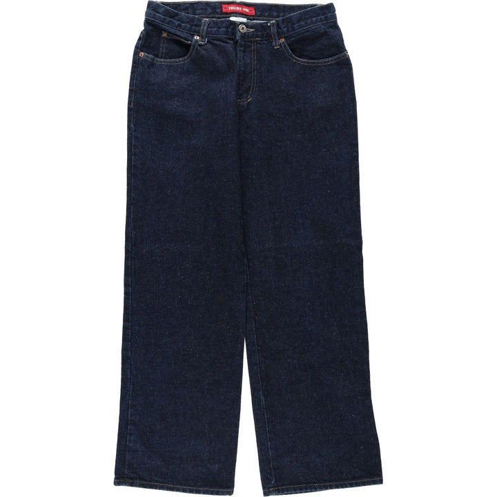90s-00'S TRUST ME Dark Indigo Bootcut Denim Pants, Made in USA, Women's XL (W32 equivalent), Vintage cotton navy blue type Vintage Second Hand