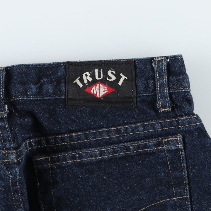 90s-00'S TRUST ME Dark Indigo Bootcut Denim Pants, Made in USA, Women's XL (W32 equivalent), Vintage cotton navy blue type Vintage Second Hand