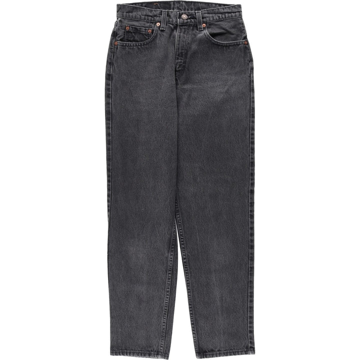 90'S Levi's 10560-0260 Loose Fit Straight Leg Black Denim Tapered Jeans, Women's Size L (W28 equivalent) cotton black type Vintage Second Hand