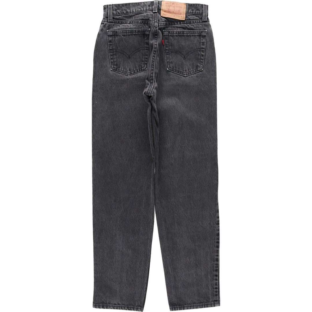 90'S Levi's 10560-0260 Loose Fit Straight Leg Black Denim Tapered Jeans, Women's Size L (W28 equivalent) cotton black type Vintage Second Hand