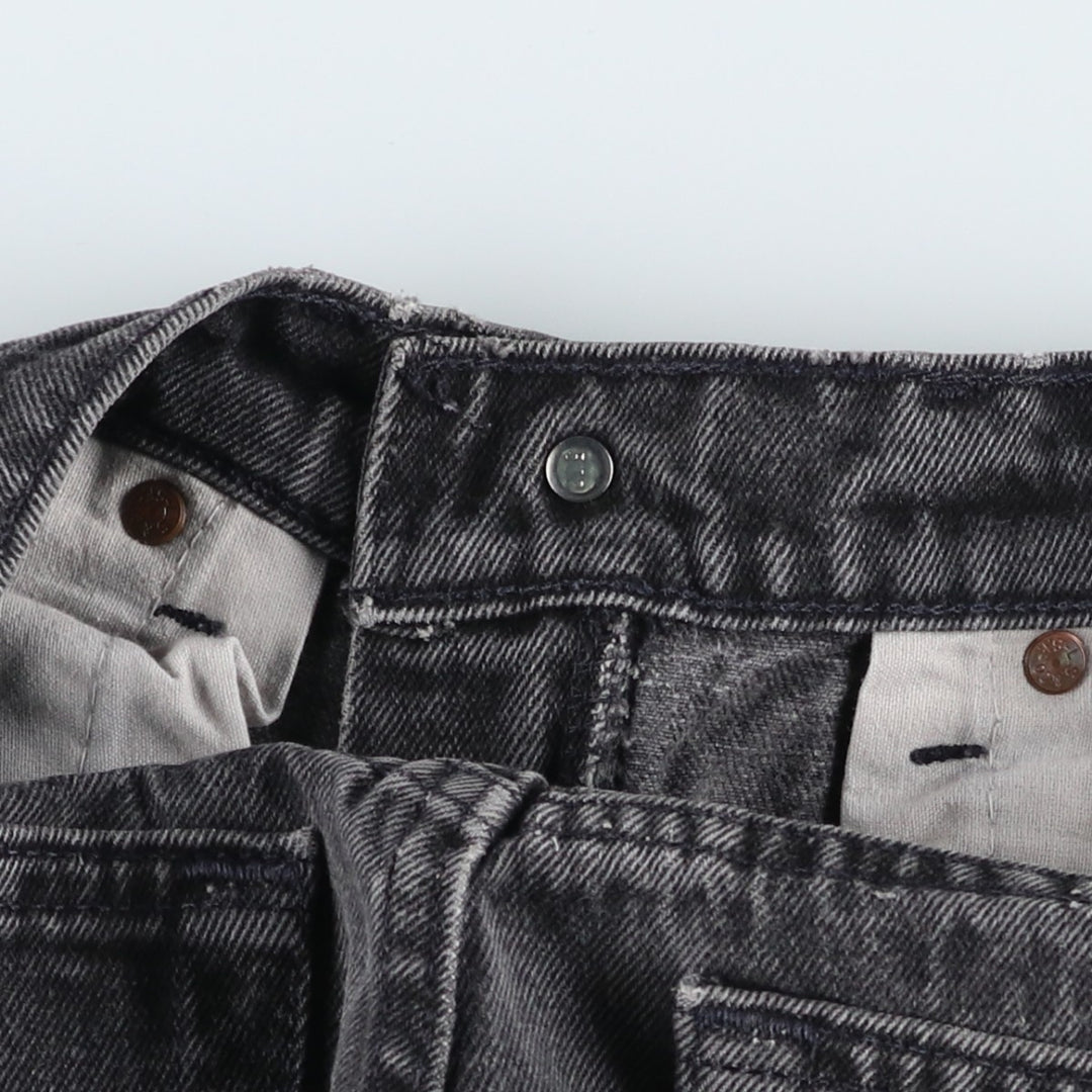 90'S Levi's 10560-0260 Loose Fit Straight Leg Black Denim Tapered Jeans, Women's Size L (W28 equivalent) cotton black type Vintage Second Hand