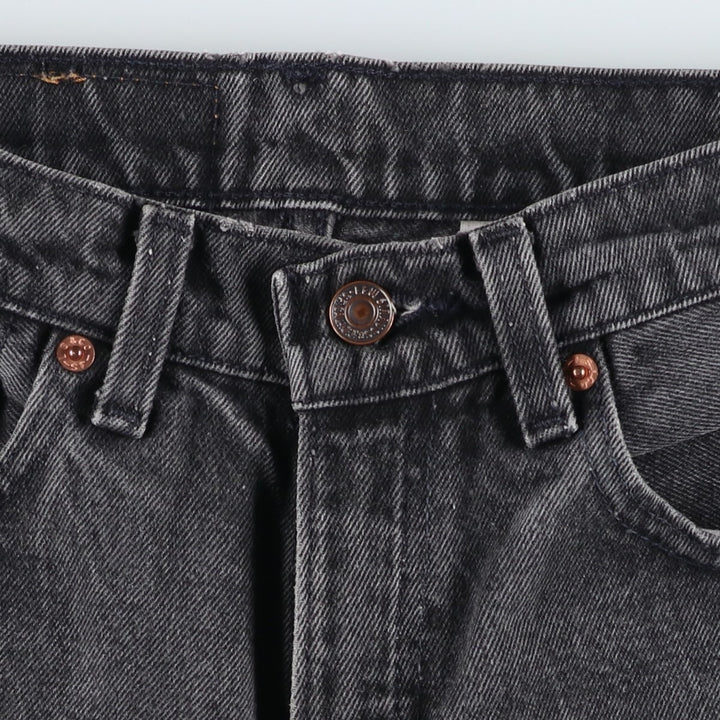 90'S Levi's 10560-0260 Loose Fit Straight Leg Black Denim Tapered Jeans, Women's Size L (W28 equivalent) cotton black type Vintage Second Hand