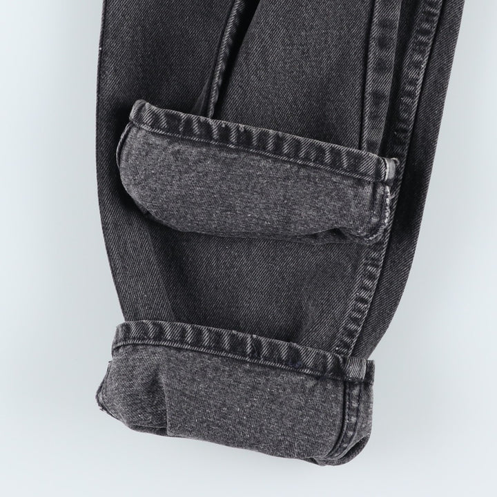 90'S Levi's 10560-0260 Loose Fit Straight Leg Black Denim Tapered Jeans, Women's Size L (W28 equivalent) cotton black type Vintage Second Hand