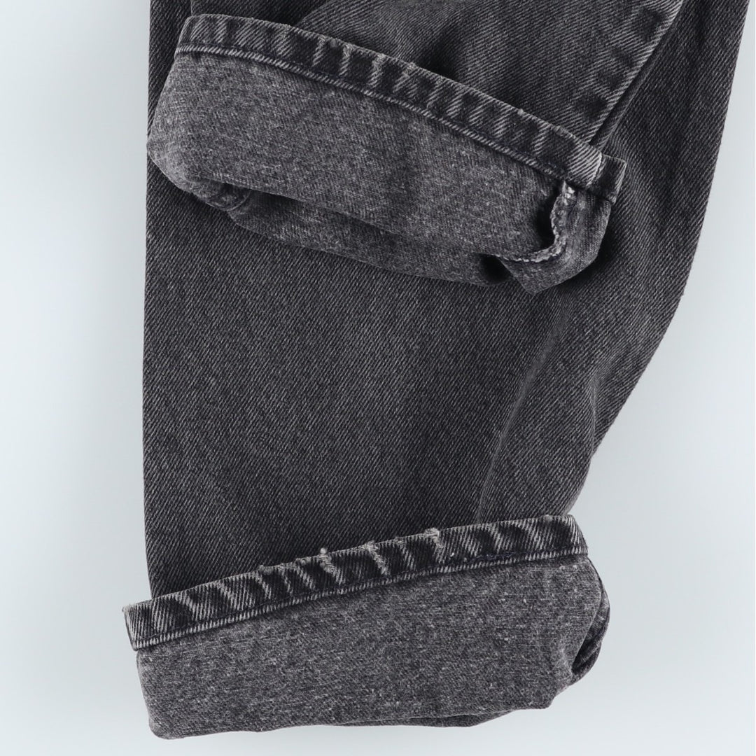 90'S Levi's 10560-0260 Loose Fit Straight Leg Black Denim Tapered Jeans, Women's Size L (W28 equivalent) cotton black type Vintage Second Hand