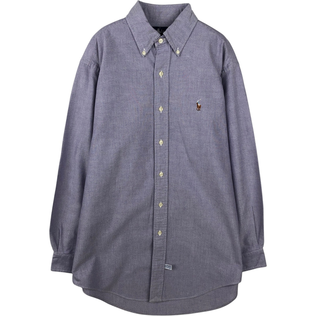 Ralph Lauren long sleeve button down shirt, men's size M cotton blue type Vintage Second Hand