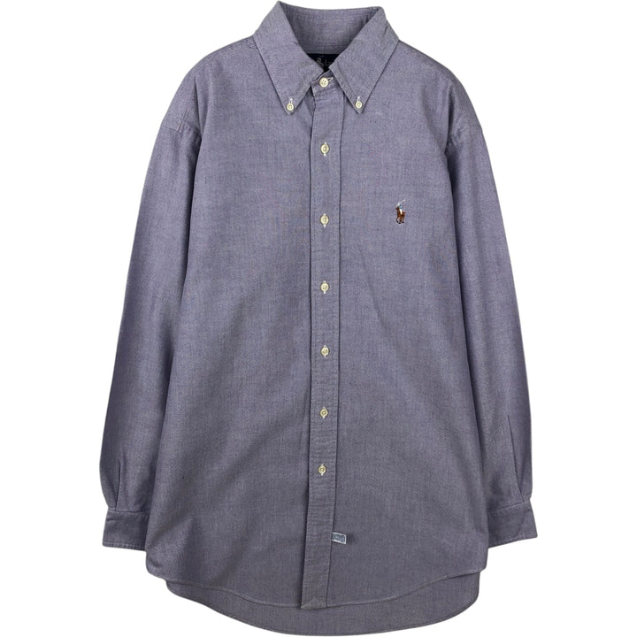 Ralph Lauren long sleeve button down shirt, men's size M cotton blue type Vintage Second Hand