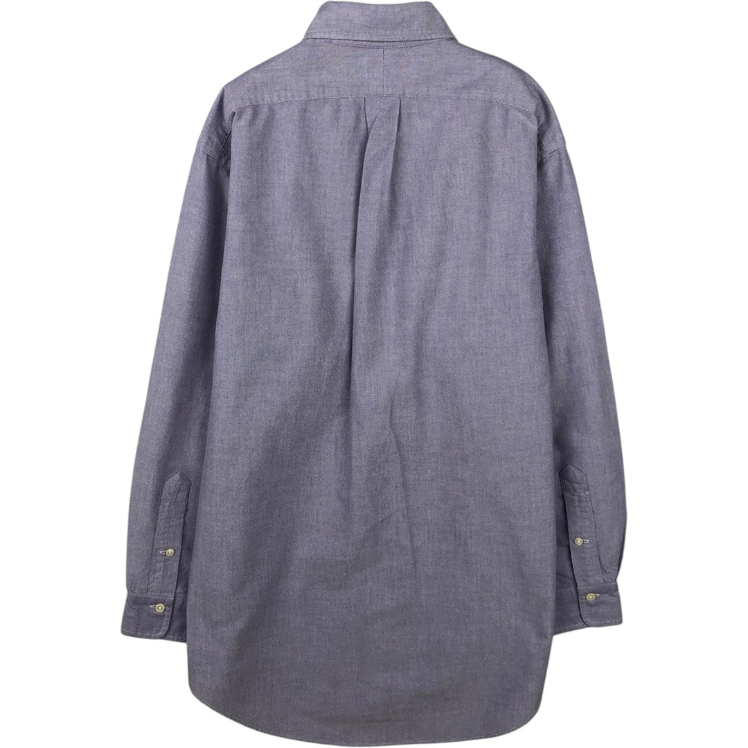 Ralph Lauren long sleeve button down shirt, men's size M cotton blue type Vintage Second Hand