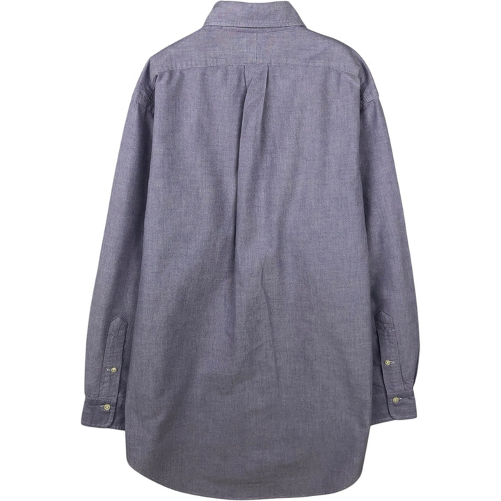 Ralph Lauren long sleeve button down shirt, men's size M cotton blue type Vintage Second Hand
