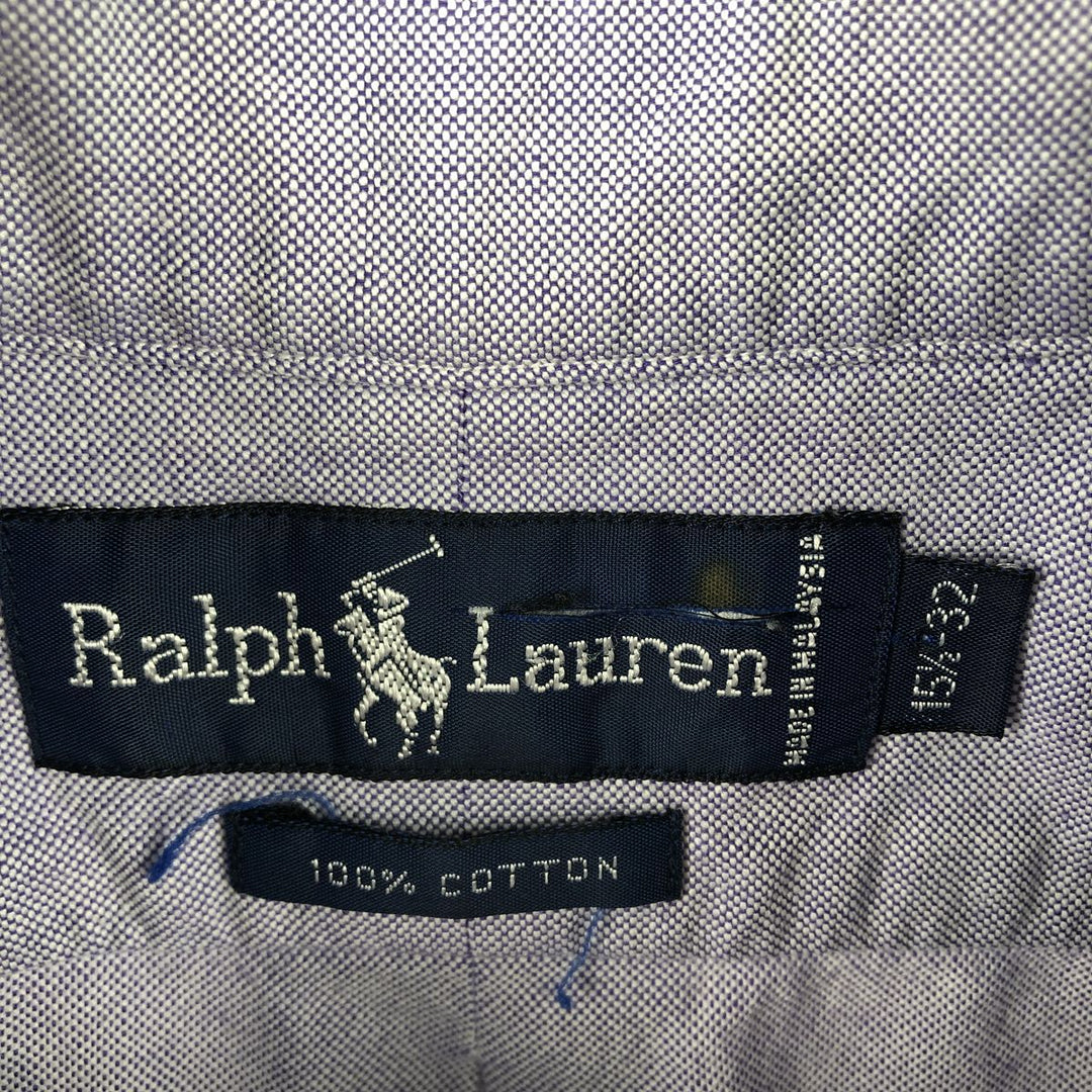 Ralph Lauren long sleeve button down shirt, men's size M cotton blue type Vintage Second Hand