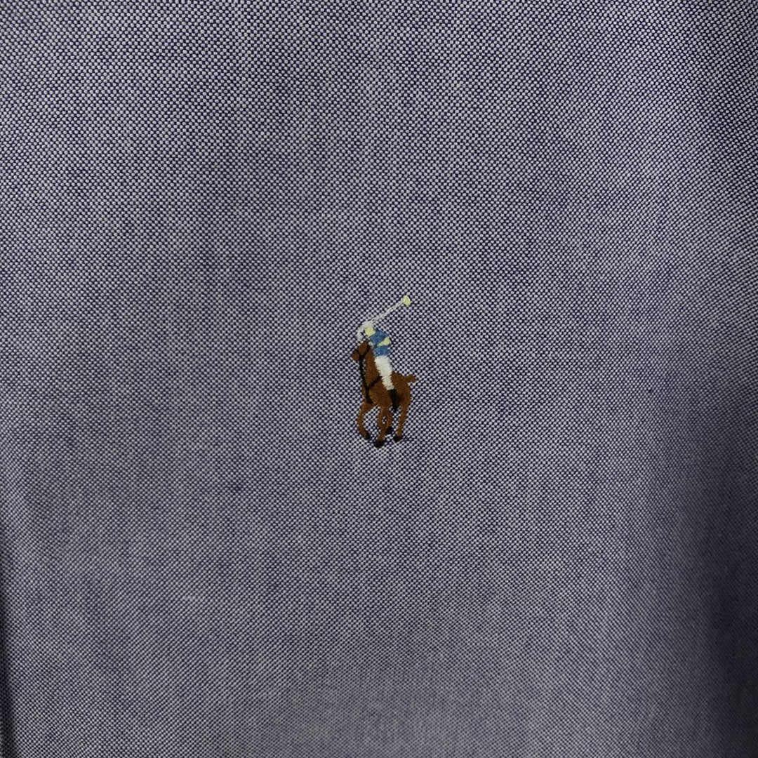 Ralph Lauren long sleeve button down shirt, men's size M cotton blue type Vintage Second Hand
