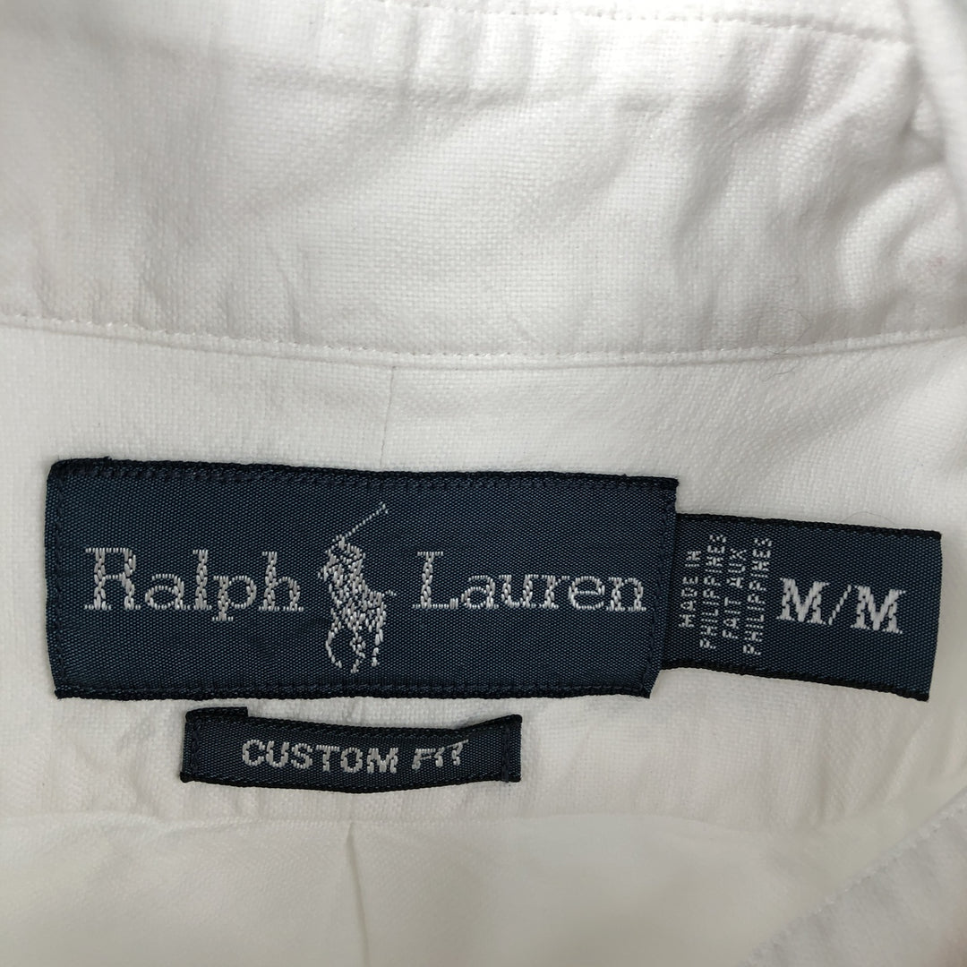 Ralph Lauren CUSTOM FIT long sleeve button down shirt, men's size M cotton white type Vintage Second Hand