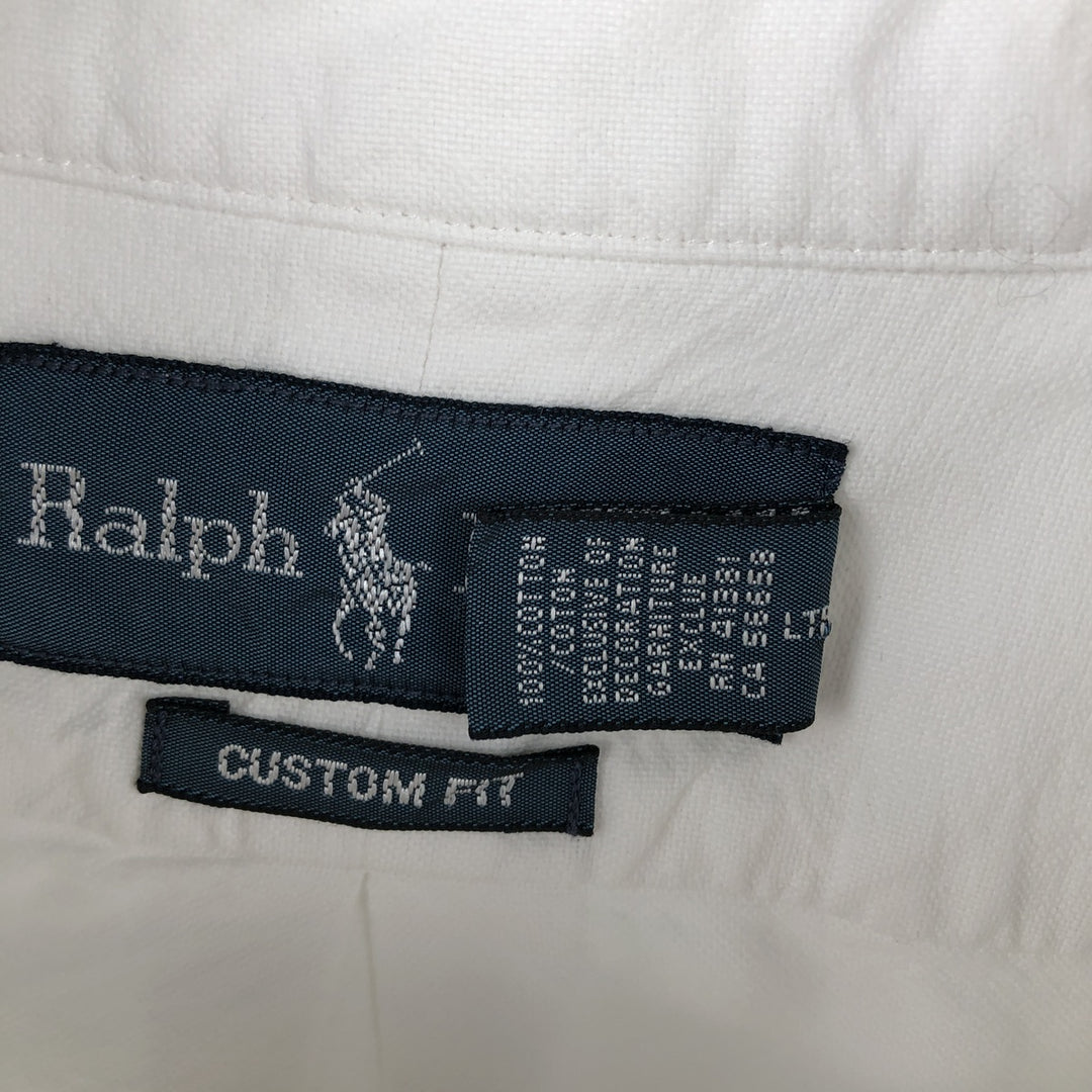 Ralph Lauren CUSTOM FIT long sleeve button down shirt, men's size M cotton white type Vintage Second Hand
