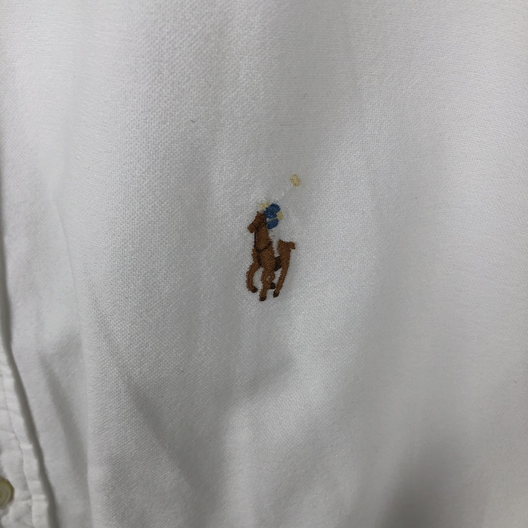 Ralph Lauren CUSTOM FIT long sleeve button down shirt, men's size M cotton white type Vintage Second Hand