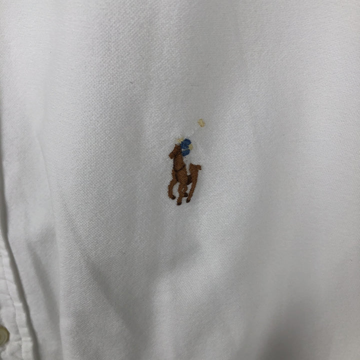 Ralph Lauren CUSTOM FIT long sleeve button down shirt, men's size M cotton white type Vintage Second Hand