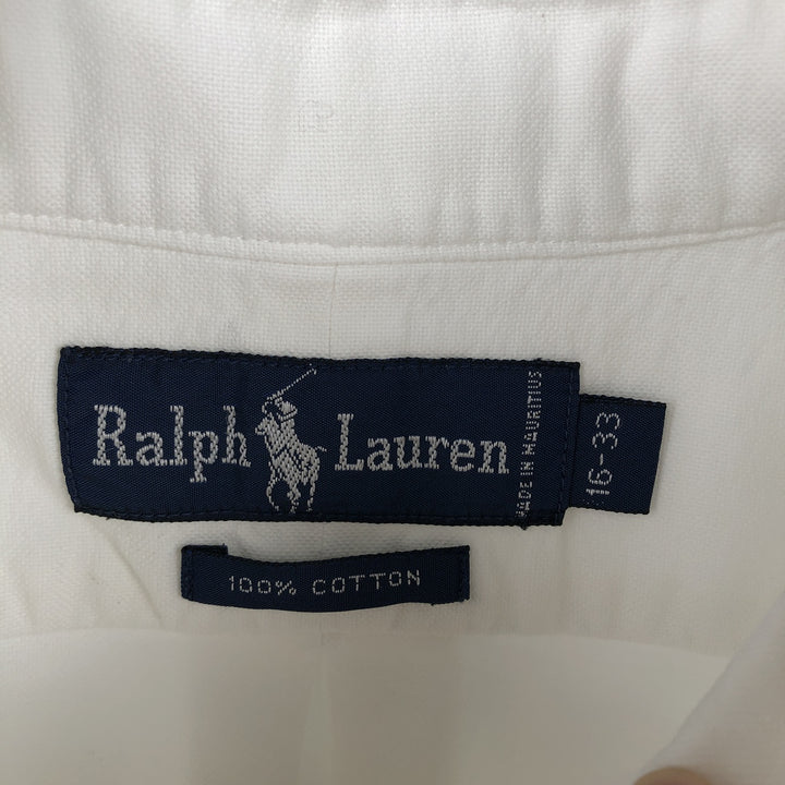 Ralph Lauren long sleeve button down shirt, men's size L cotton white type Vintage Second Hand