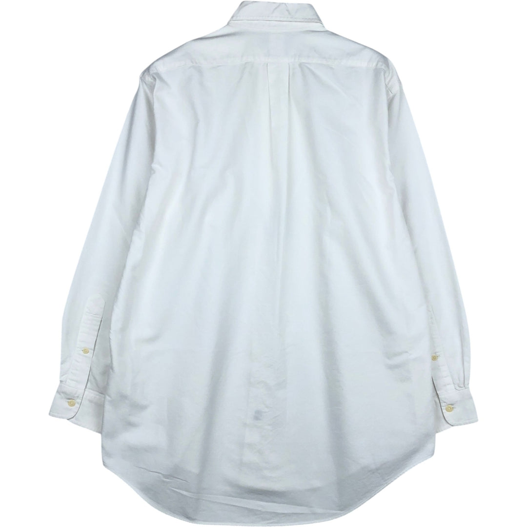 Ralph Lauren YARMOUTH long sleeve button down shirt, men's size M cotton white type Vintage Second Hand