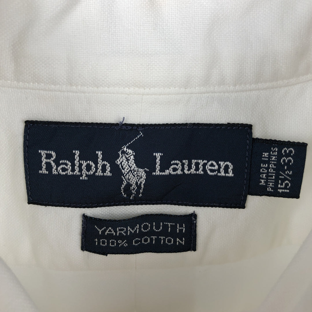 Ralph Lauren YARMOUTH long sleeve button down shirt, men's size M cotton white type Vintage Second Hand