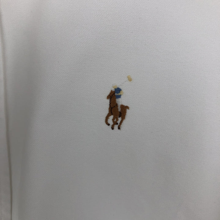 Ralph Lauren YARMOUTH long sleeve button down shirt, men's size M cotton white type Vintage Second Hand
