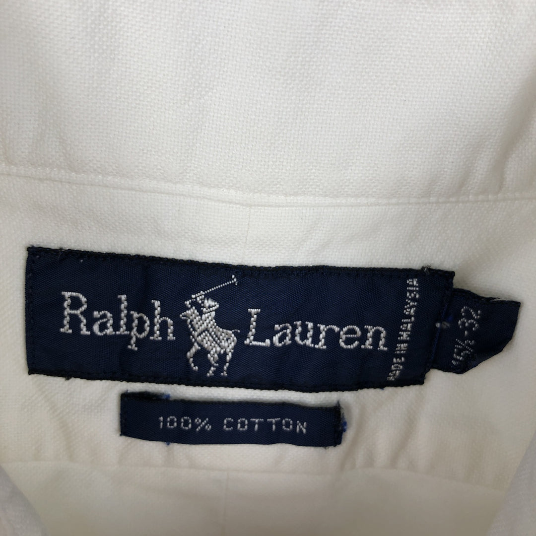 Ralph Lauren long sleeve button down shirt, men's size M cotton white type Vintage Second Hand