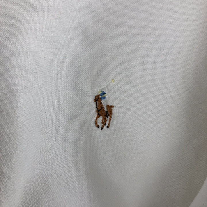 Ralph Lauren long sleeve button down shirt, men's size M cotton white type Vintage Second Hand