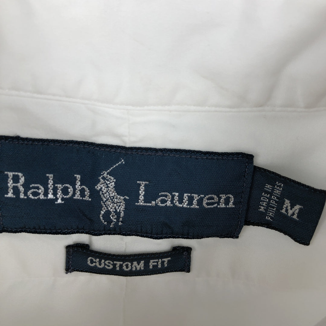 Ralph Lauren CUSTOM FIT long sleeve button down shirt, men's size M cotton white type Vintage Second Hand