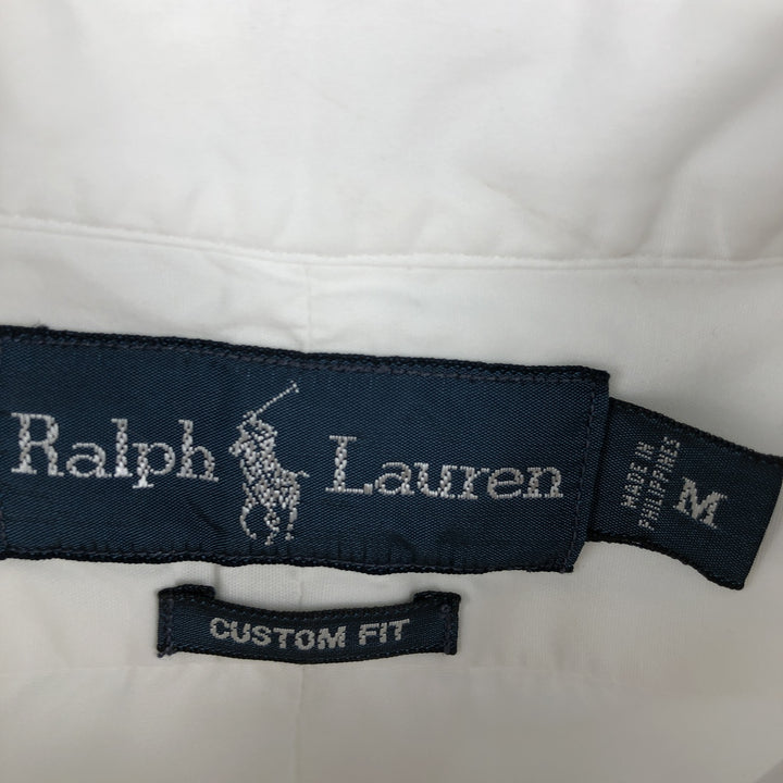 Ralph Lauren CUSTOM FIT long sleeve button down shirt, men's size M cotton white type Vintage Second Hand