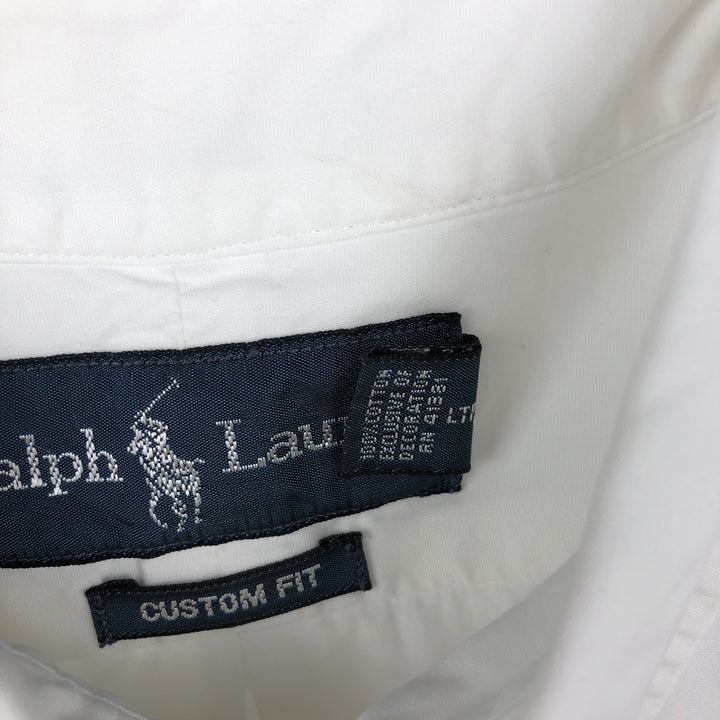 Ralph Lauren CUSTOM FIT long sleeve button down shirt, men's size M cotton white type Vintage Second Hand