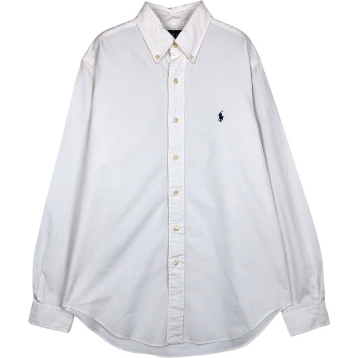 Ralph Lauren Classic Fit Long Sleeve Button Down Shirt Men's M cotton white type Vintage Second Hand