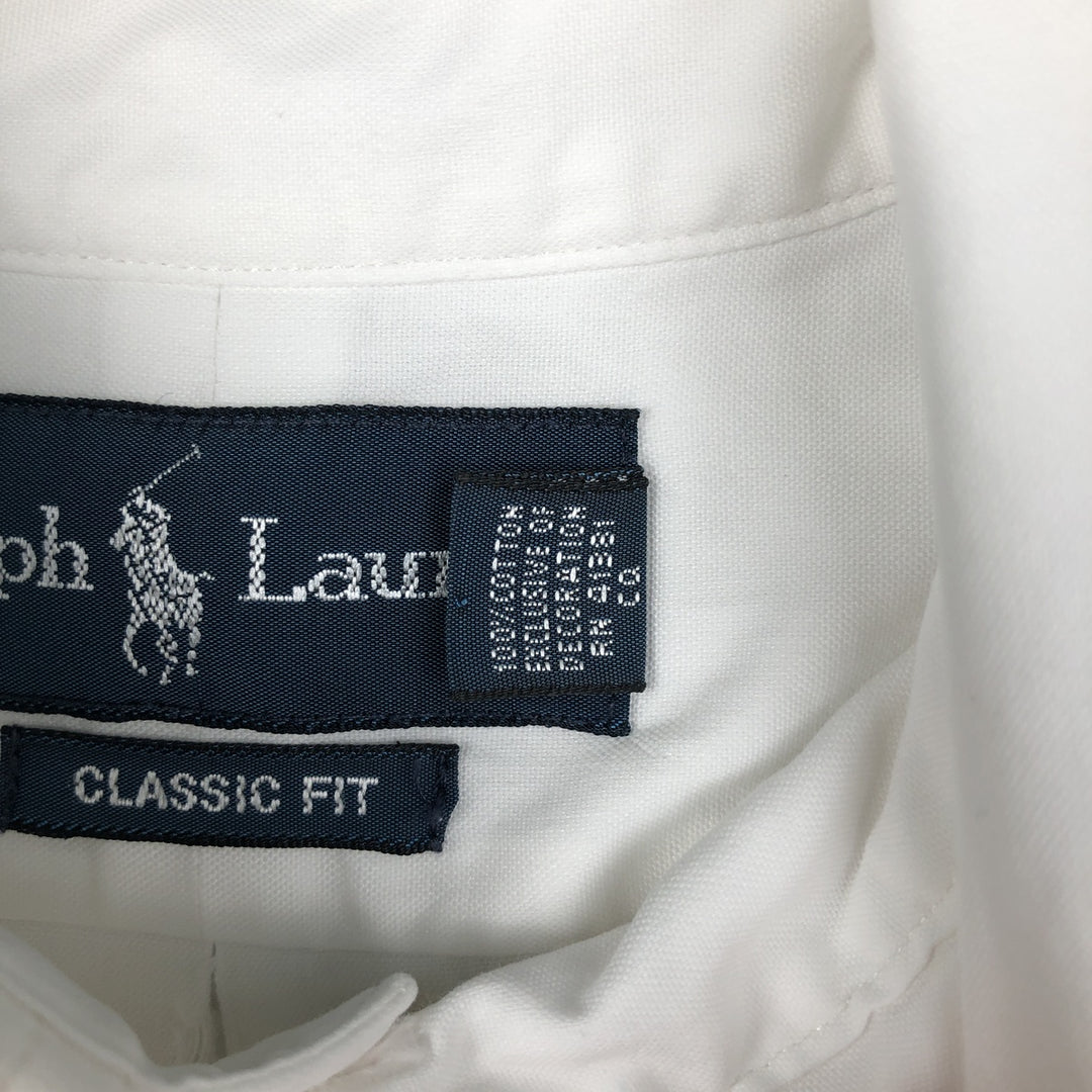 Ralph Lauren Classic Fit Long Sleeve Button Down Shirt Men's M cotton white type Vintage Second Hand
