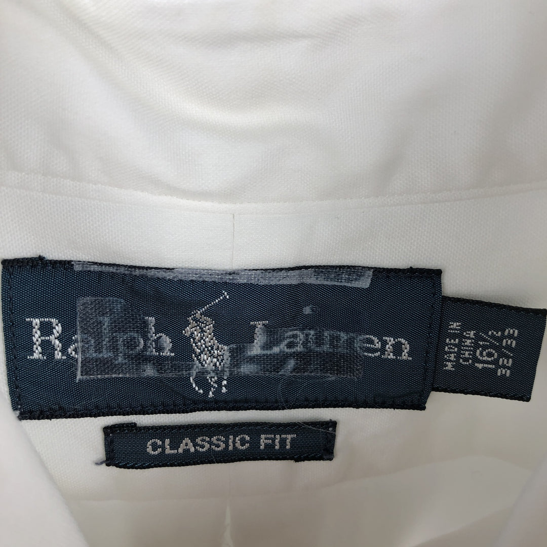 Ralph Lauren Classic Fit Long Sleeve Button Down Shirt, Men's Size L cotton white type Vintage Second Hand