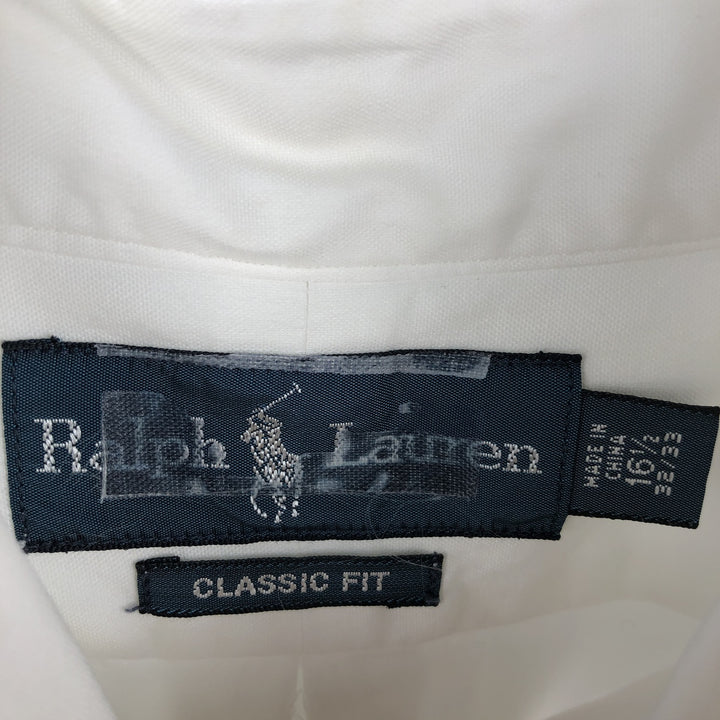 Ralph Lauren Classic Fit Long Sleeve Button Down Shirt, Men's Size L cotton white type Vintage Second Hand