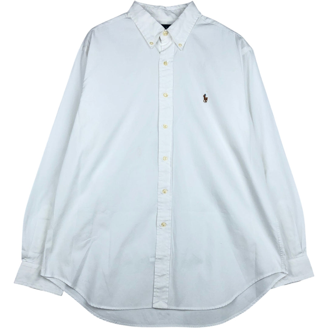 Ralph Lauren CLASSIC FIT Long-Sleeve Button-Down Shirt, Men's Size XL (equivalent) cotton white type Vintage Second Hand