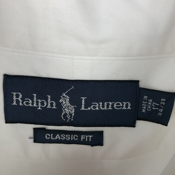 Ralph Lauren CLASSIC FIT Long-Sleeve Button-Down Shirt, Men's Size XL (equivalent) cotton white type Vintage Second Hand