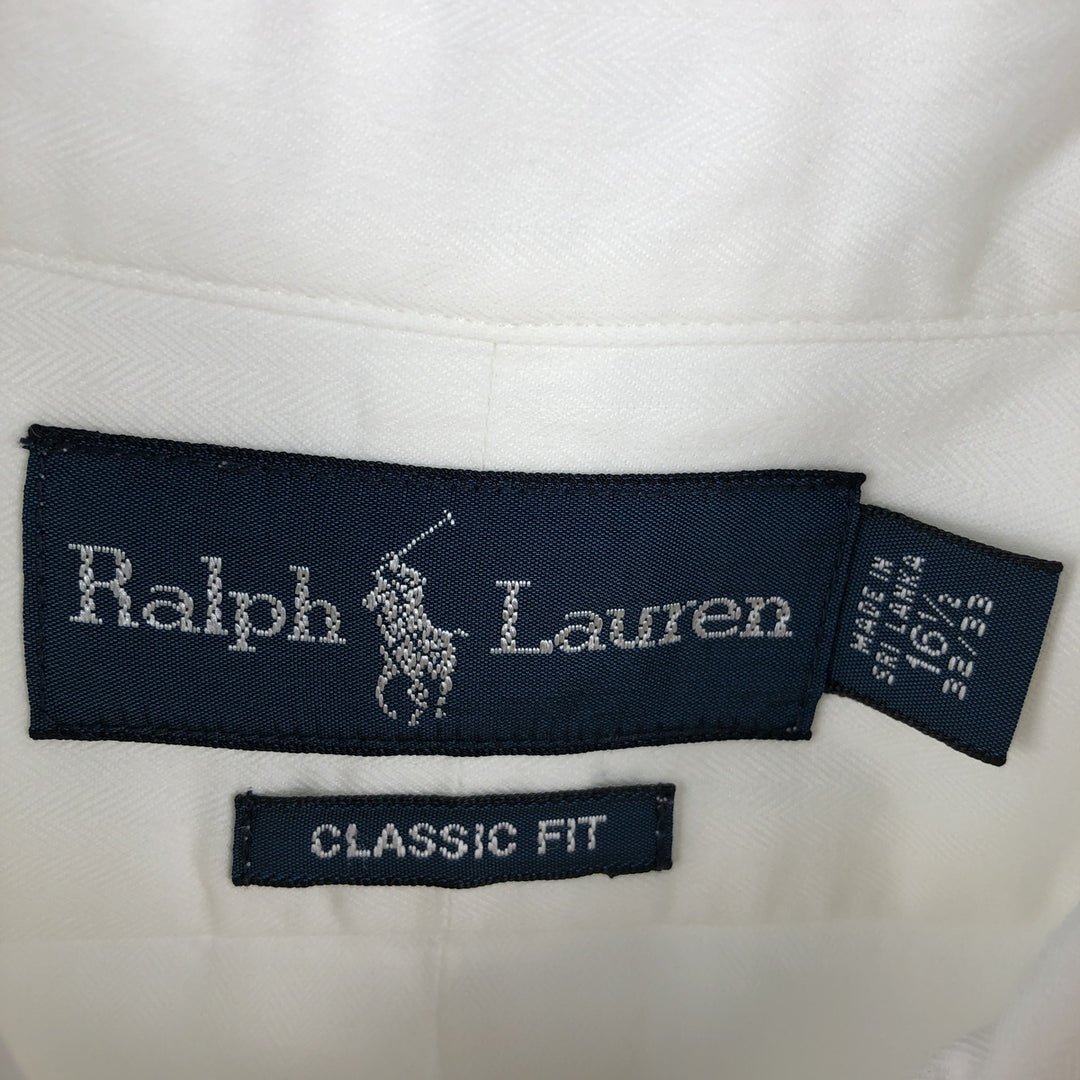 Ralph Lauren Classic Fit Long Sleeve Button Down Shirt, Men's Size L cotton white type Vintage Second Hand