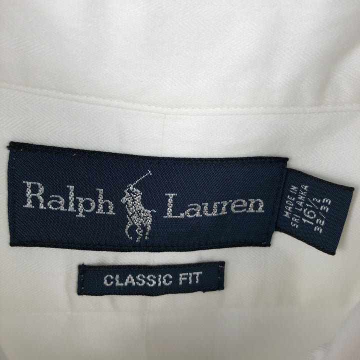 Ralph Lauren Classic Fit Long Sleeve Button Down Shirt, Men's Size L cotton white type Vintage Second Hand