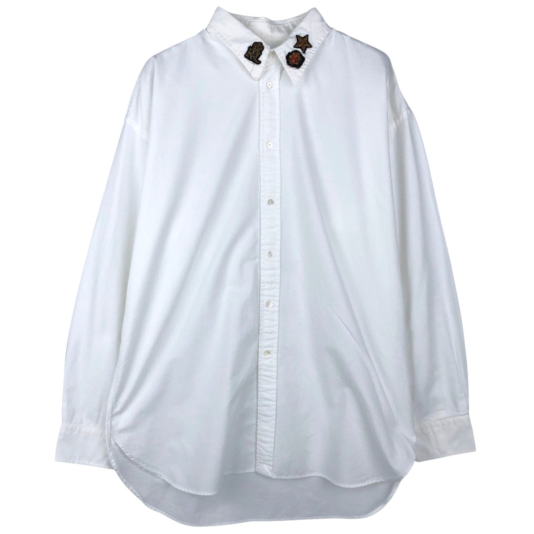 Ralph Lauren Boyfriend Fit Long-Sleeve Cotton Shirt, Men's Size XL (approx.) cotton white type Vintage Second Hand