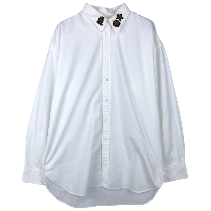 Ralph Lauren Boyfriend Fit Long-Sleeve Cotton Shirt, Men's Size XL (approx.) cotton white type Vintage Second Hand