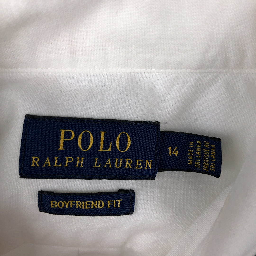 Ralph Lauren Boyfriend Fit Long-Sleeve Cotton Shirt, Men's Size XL (approx.) cotton white type Vintage Second Hand