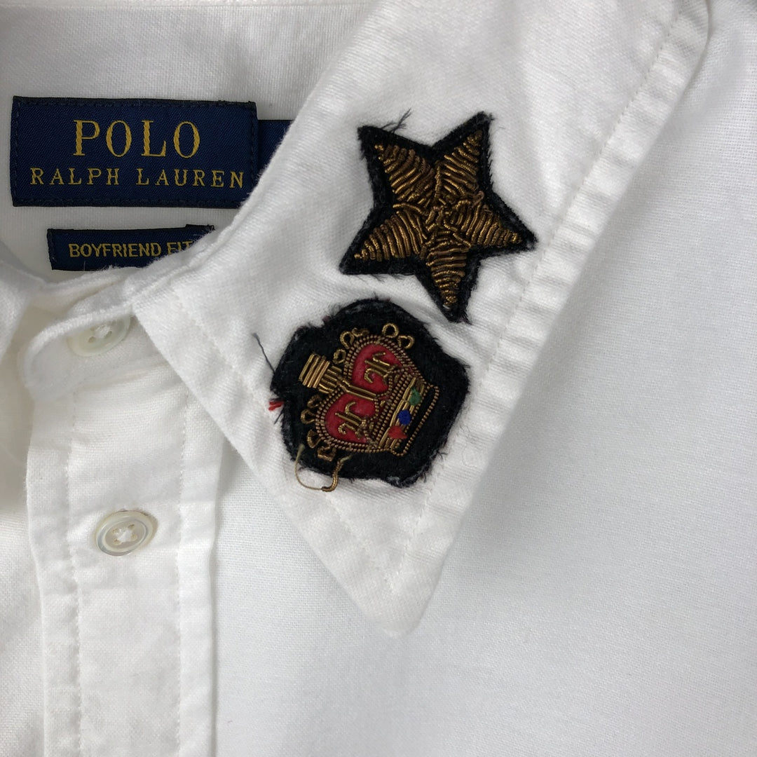 Ralph Lauren Boyfriend Fit Long-Sleeve Cotton Shirt, Men's Size XL (approx.) cotton white type Vintage Second Hand