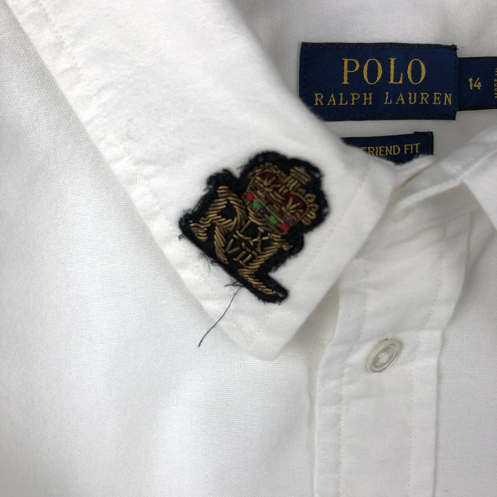 Ralph Lauren Boyfriend Fit Long-Sleeve Cotton Shirt, Men's Size XL (approx.) cotton white type Vintage Second Hand